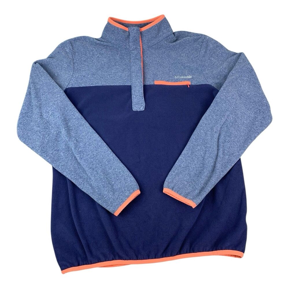 Columbia Women’s 1/4 Zip Pullover Fleece Sweater Navy Blue Size XL
